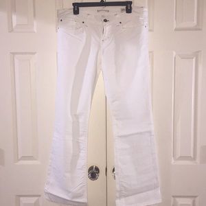 White low rise bootcut jeans